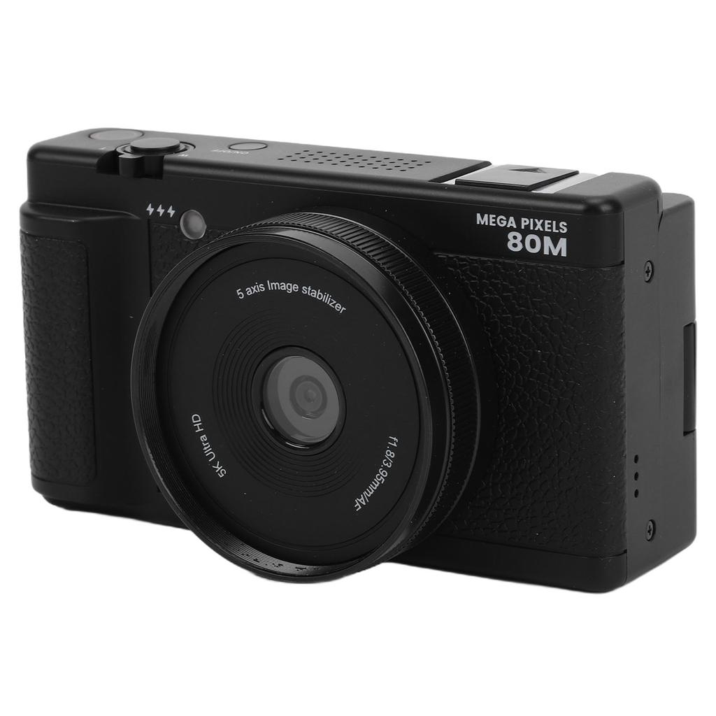 Digital Camera 80MP 5K with 270 Degree   Screen 2.8 Inch LED Fill Light 18x Zoom HD Compact Travel Video Camera for Beginner Students
