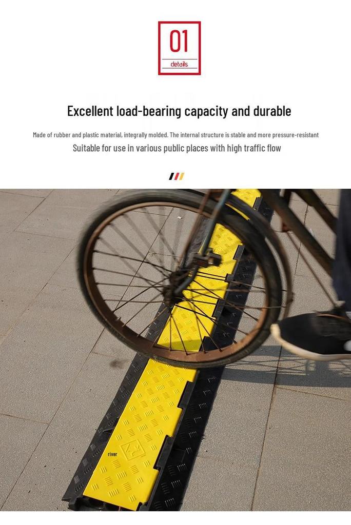 Rubber Floor Cable Protector: Anti-Crushing Wire Bridge for Road Crossings