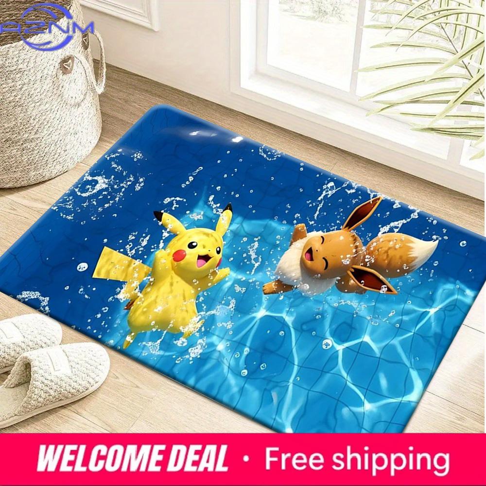 Pokemon Pikachu and Eevee Swimming Pool Print Non-Slip Doormat 40cm x 60cm