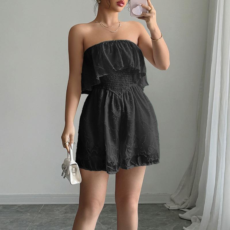 Elegant and Refined Style Strapless Jumpsuit Women's Spring and Summer