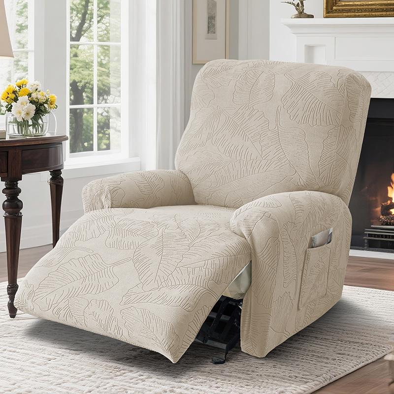 1/3 Seater Jacquard Recliner Sofa Cover Solid Color Relax Armchair Covers Stretch Single Couch Slipcover For Living Room Bedroom