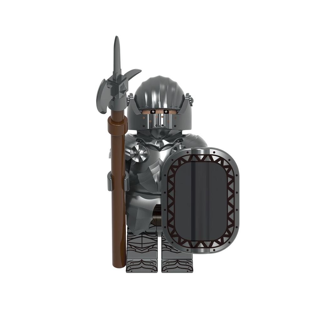 Medieval Knight Assembly Building Block Figure with Sword and Shield Compatible Construction Toy for Creative Play and Collection