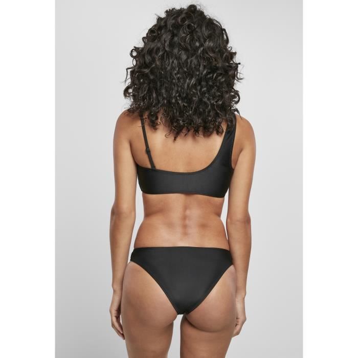Bikini femme Urban Classics recycled asymmetric top - noir - XS