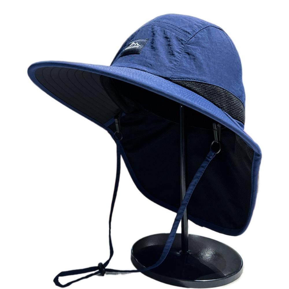 

Шляпа-панама с защитой шеи и ушей от солнца, защита от солнца, мужская шляпа рыбака, защита шеи, кепка от солнца, сбор чая темно-синий