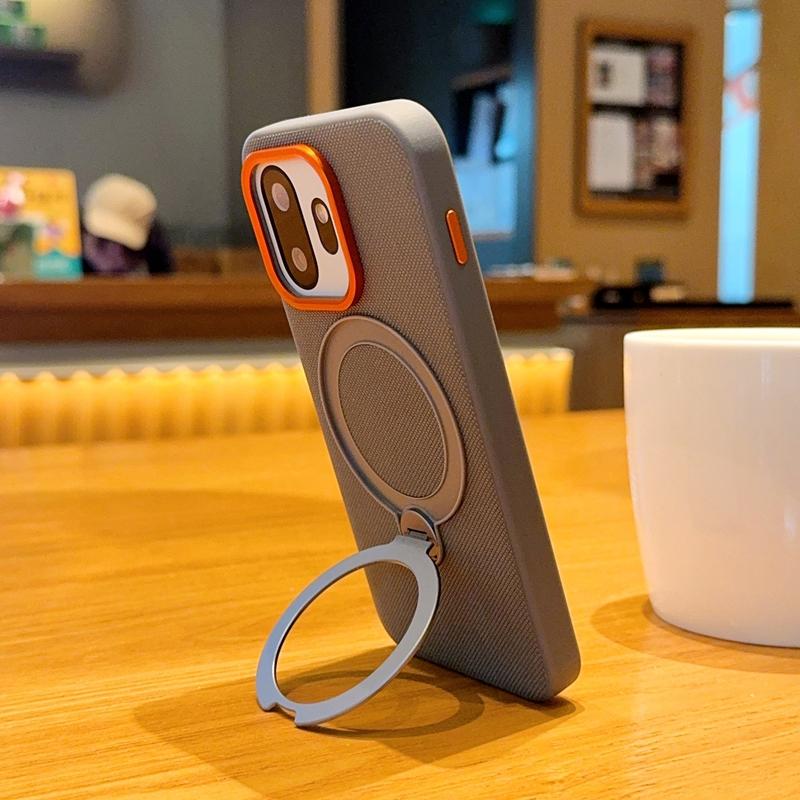 Phone Case For OnePlus 15T Magnetic Wireless Charger PC Hard Shell Protective Solid Color With Holder Back Cover