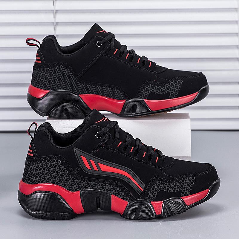 Autumn and Winter Sports Men's Shoes Men's Non-slip and Lightweight Casual Shoes Men's Leather Waterproof Beef Tendon Sole Running Shoes