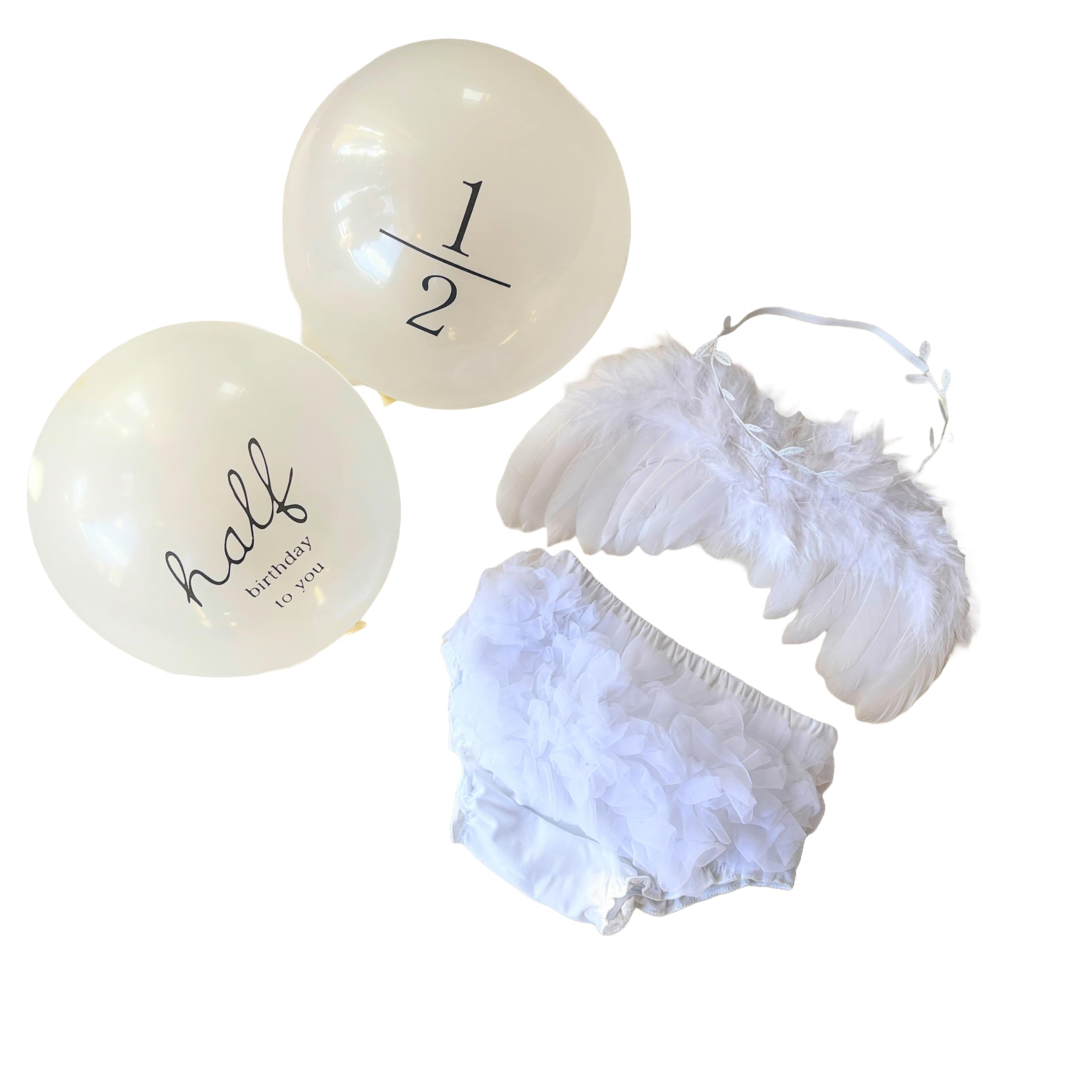 

Angel costume tulle bloomers leaf hairband birthday Angel wings and diaper cover white tulle [NANA s shop] [3-piece set] & & Newborn/half set, (S (0-6 білий