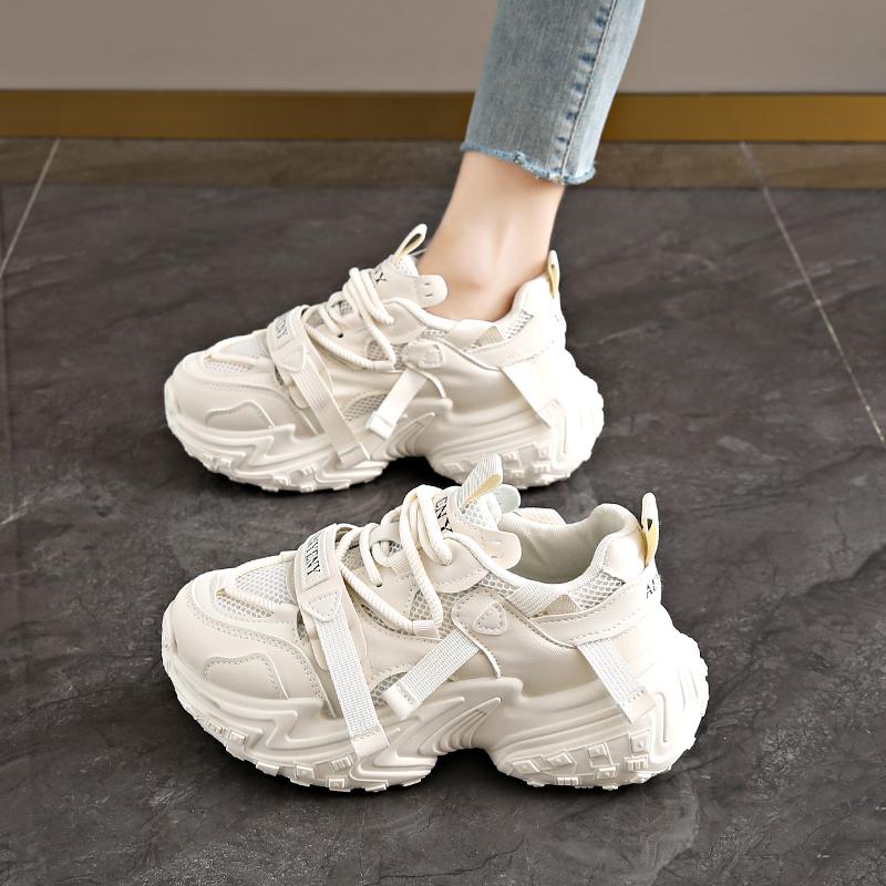 Ins Korean Style New Dad Shoes Women 2025 Spring Student Running Sports Thick-Soled Height-Increasing Casual Shoes