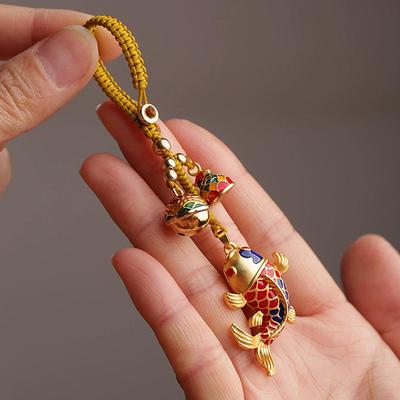 High-Grade Koi Exquisite Car Key Pendant Chinese Style Couple Bag Keychain Hanging Jewelry Lanyard