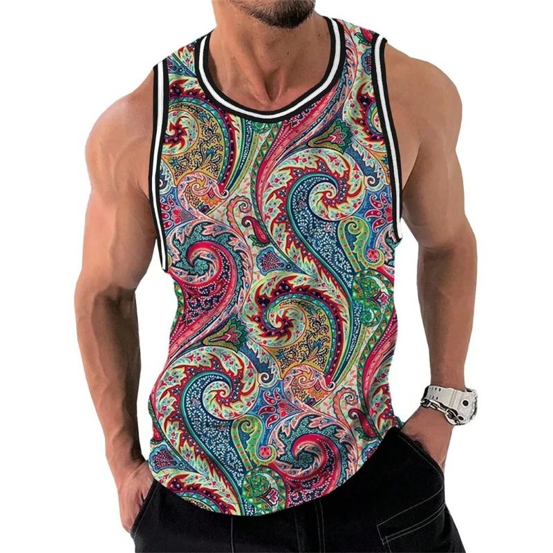 

Летний топ с круглым вырезом, 3D, ретро, этнический, с графическим принтом, модная повседневная безрукавка, мужские футболки 6XL