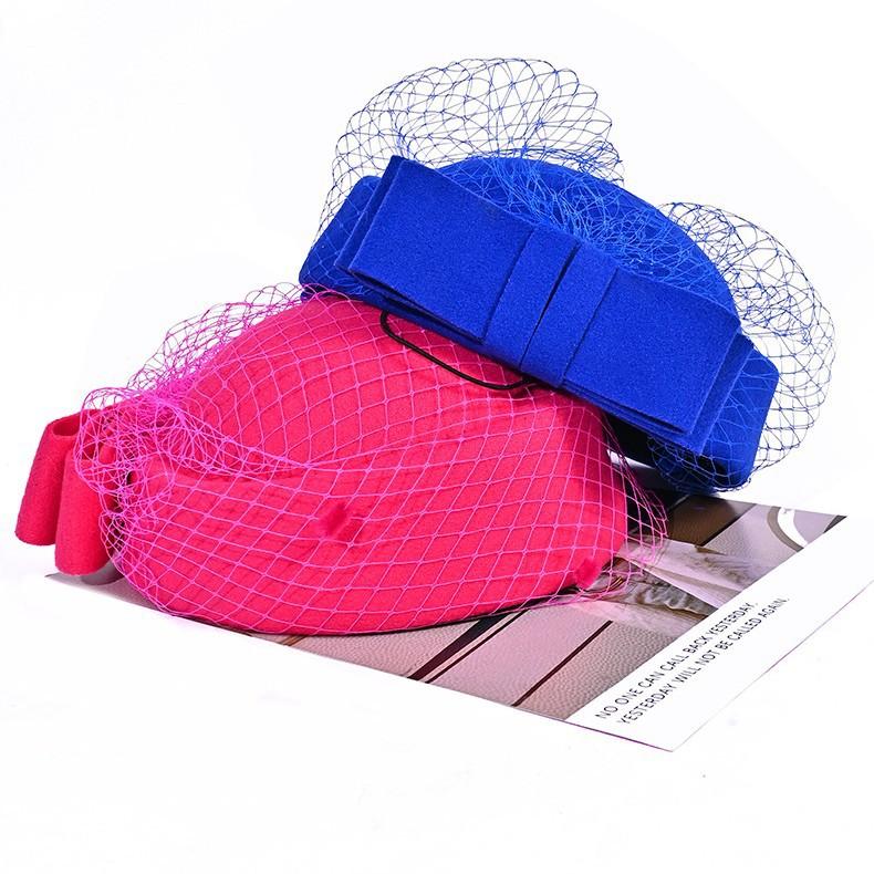 Tempérament Européen et Américain Chapeau Haut de Forme en Maille Automne et Hiver Nouveau Chapeau Chaud et Humide Rétro Polyvalent Chapeau d'Hôtesse de l'Air Style Britannique Chapeau de Jazz