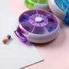 Round 7-Compartment Rotating Travel Pill Organizer