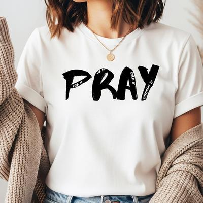 Pray T-Shirt, Christian Bible Verse Tee, Faith Inspired