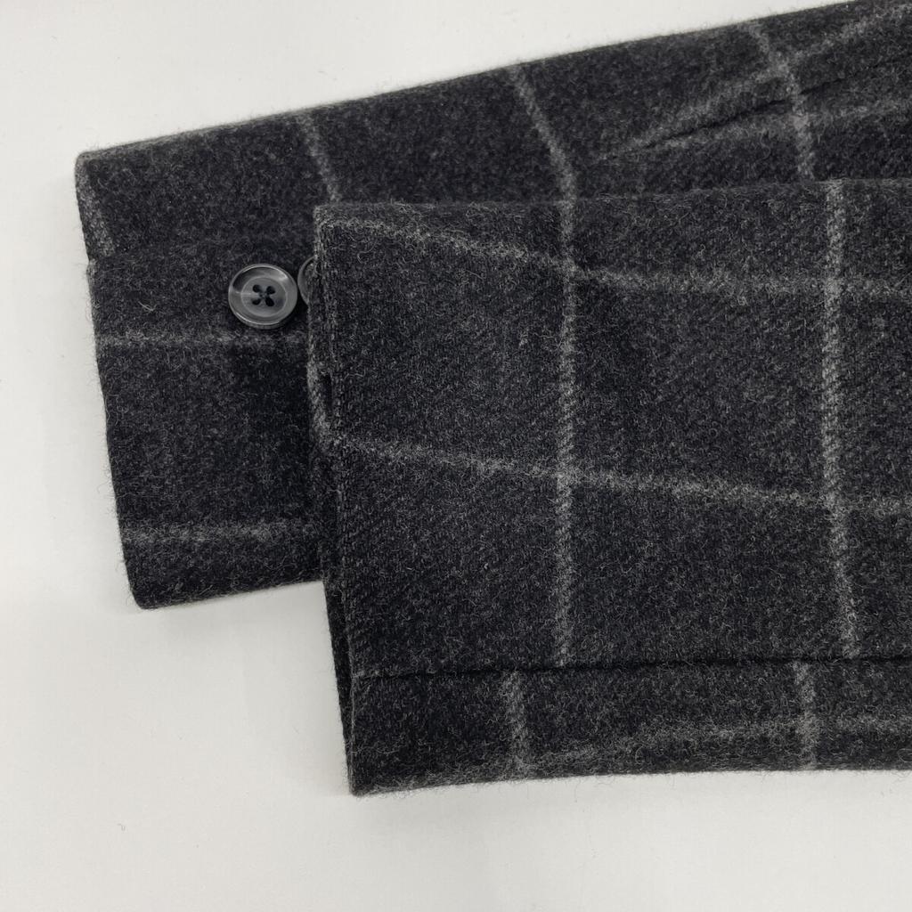 L.B.M.1911 Black 5636 Wool Chester Coat Coat M Dark grayUsed