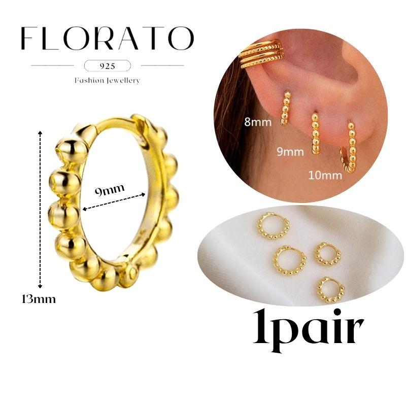 Perforation 925 Silver Ear Needle Minimalist Hoop Earrings Metallic Gold Earrings For Women CZ Fashion Jewelry