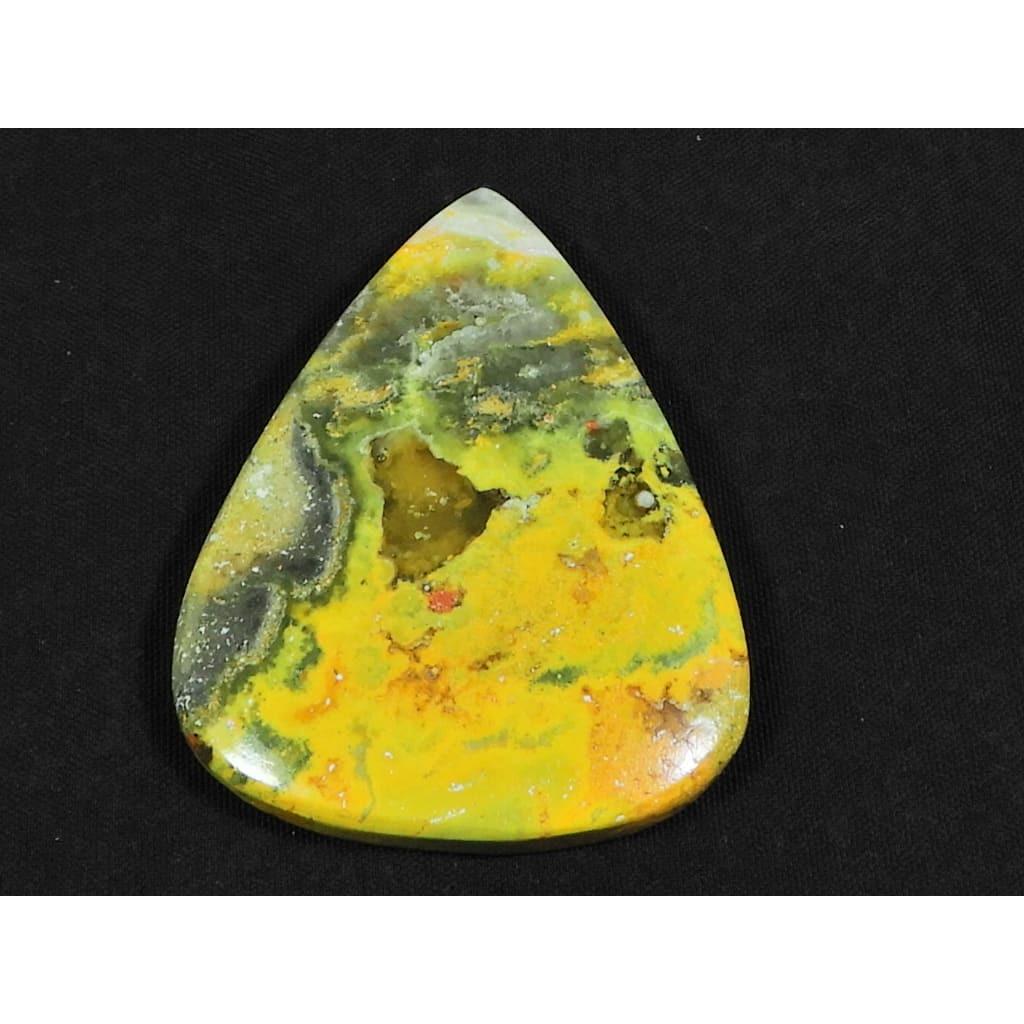 31X41X04MM Natural Bumble Bee Jasper Pear Cabochon Loose Gemstone 49Cts. D-93