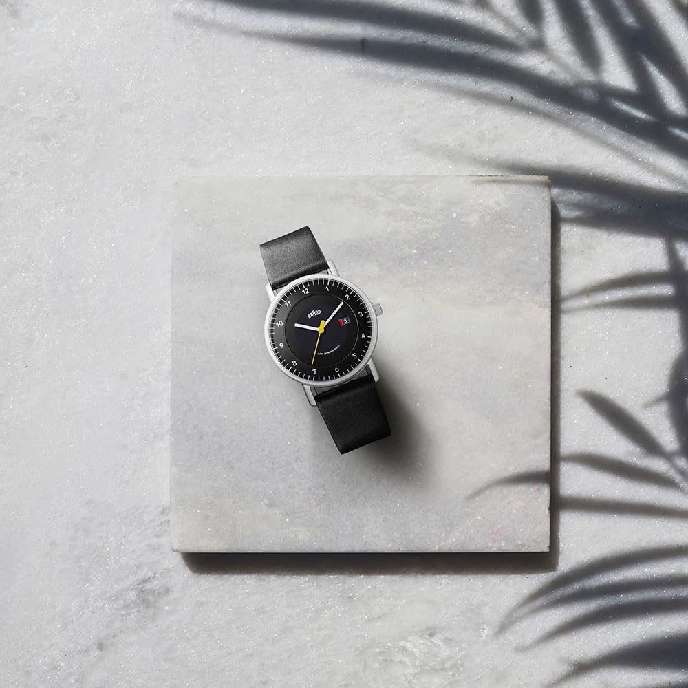 Braun Solar Watch for and Black Leather Strap with Silver BN0301BKSLBKG Men, Women, Unisex, Case,