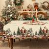 Vintage Christmas Tablecloth Rustic Santa Claus Snowman Table Cover Christmas Decorations for Home 2026 Gifts Navidad New Year