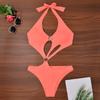 2024 Women's Solid Color Lace-Up One-Piece Swimsuit & Bikini In Stock