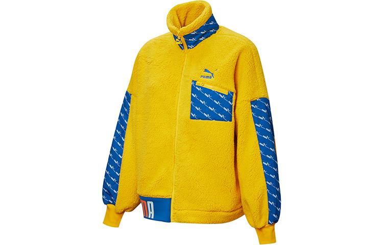 PUMA Velvet Jackets Women s Yellow Stand Collar Thickened And Fleece Lined 532166-74 XS
