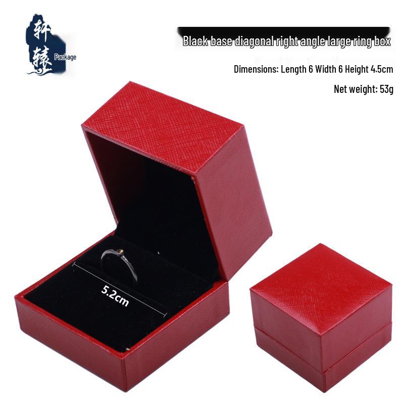 Rechtwinklige Schmuckschatulle mit schwarzem Boden für Ohrringe, Ringe, Armbänder und Halsketten red