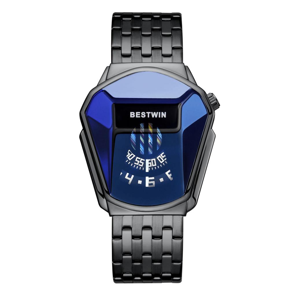 BESTWIN Diamond Alloy Quartz Watch for Men - Trendy Couple's Watch