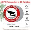 2D Flat 1pc, 8x8 in, No Video Surveillance Sign - Red & White Round Aluminum Metal Plaque with CCTV Camera Icon, Durable Wall Decor for Home, Office