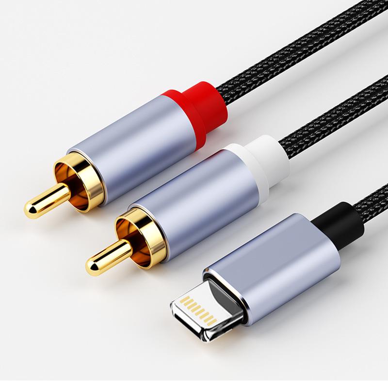 3.5mm to Dual RCA Audio Cable for Phone, Laptop, Amplifier, and Speaker with Metal Plug