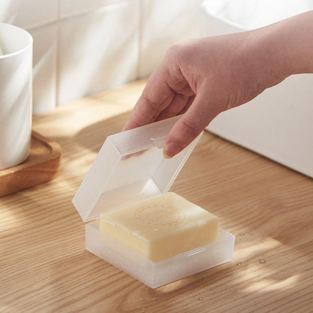 Transparent Soap Dish Sealed Soap  Holders Soap Storage Portable Soap Box  Bathroom
