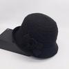 Woolen Bucket Hat Women's Autumn and Winter Bow Korean Version Versatile Japanese Dome Basin Hat British Retro Top Hat Tide