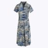 Elegant Vintage Chinese Style Silk Dress for Mature Women