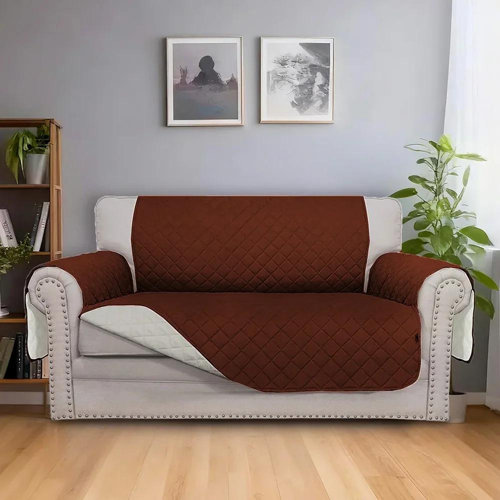 Reversible Water Resistant Loveseat Cover Thick Quilted Fabric Protector for Pets Kids Sofa Furniture Protection