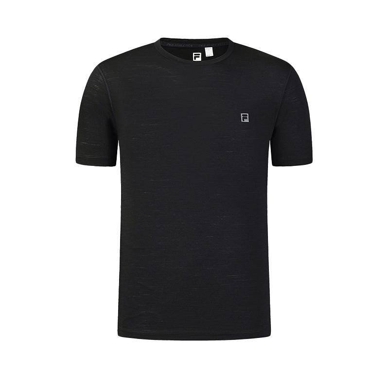Fila Fitness Minimalist Sports Training Comfortable Versatile Breathable Short Sleeve T-Shirt Men Tops Black A51M621109FBK