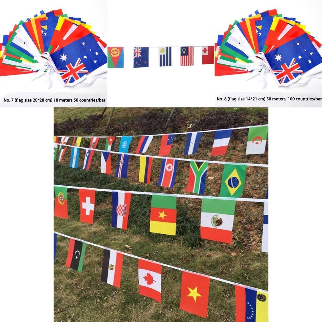 Multi-cultural Party Hanging Decor 50-100pcs Flags Of Different Assorted Countries