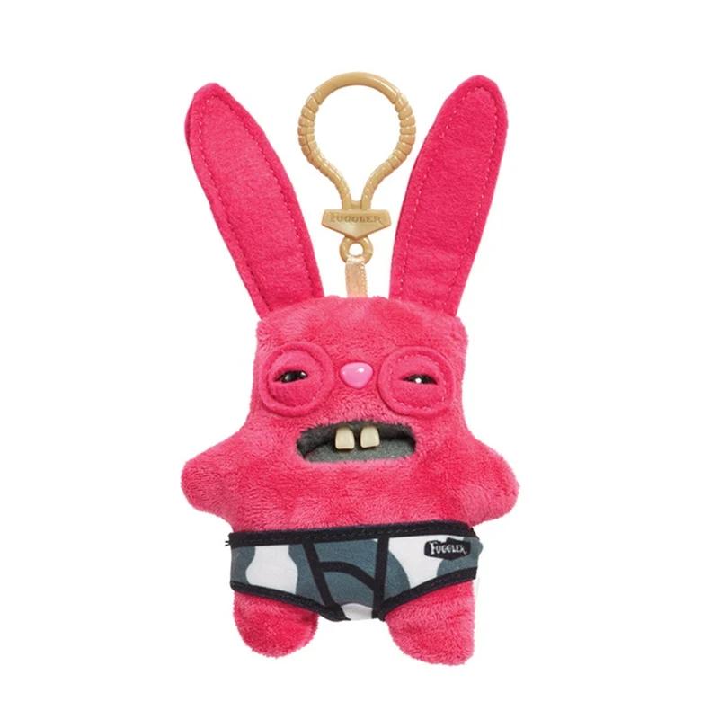 Fuggler SpongeBob SquarePants Keychain Funny Ugly Monster Plush Toys Cartoon Backpack Pendant Dolls Stuffed Peluche Gifts 11CM