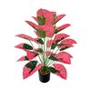Artificial Caladium Bicolor Plant with Green Leaves for Indoor Decor and Landscaping