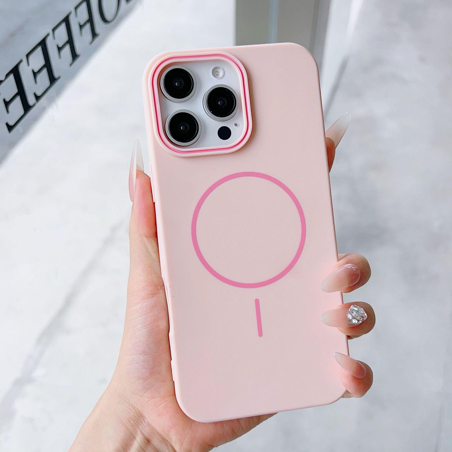 

Compatible Magnetic Phone Case for iPhone 17/16 Pro Max - Frosted, Anti-drop, Skin-feel, and Ring Protective Design iPhone 12 Pro Max