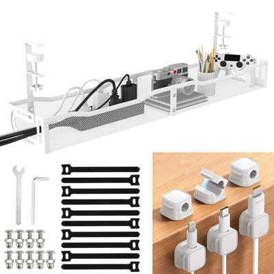 SONATURE Canaleta para Cables Cables para Escritorios de 64 cm de Ancho Popular Sin Taladro Carga de 12 kg Fácil Router Escritorio Cable de Cables Cable Carbono Silicona 6 Cables Magnéticos