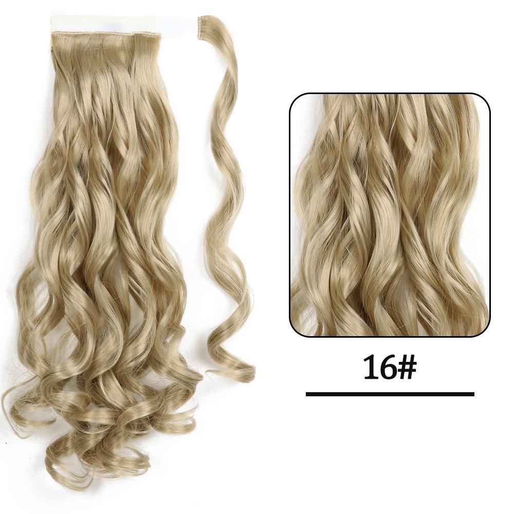 MISSQUEEN Women Fashion Long Wavy Ponytail Synthetic Fiber Natural Wavy Wrap Around Hair Extensions Daily Wear Long Wavy Hairpiece
