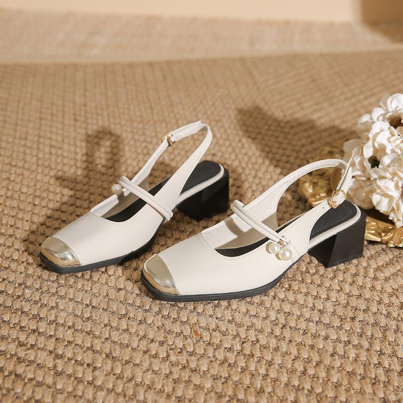 

Протекающие каблуки, сандалии с квадратным носком, летняя обувь, высокий каблук, туфли Мэри Джейн, женские 40 абрикосовый