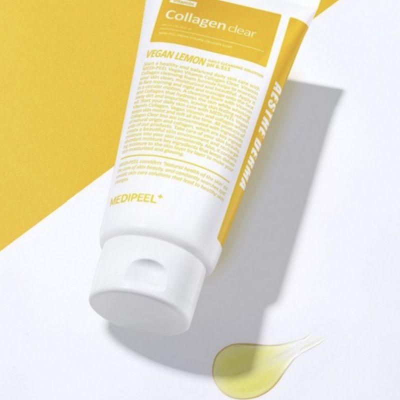MEDI-PEEL Vegan Vitamin Collagen Clear Foam Cleanser 300ml | Brightening & Deep Cleansing Facial Foam with Vegan Collagen