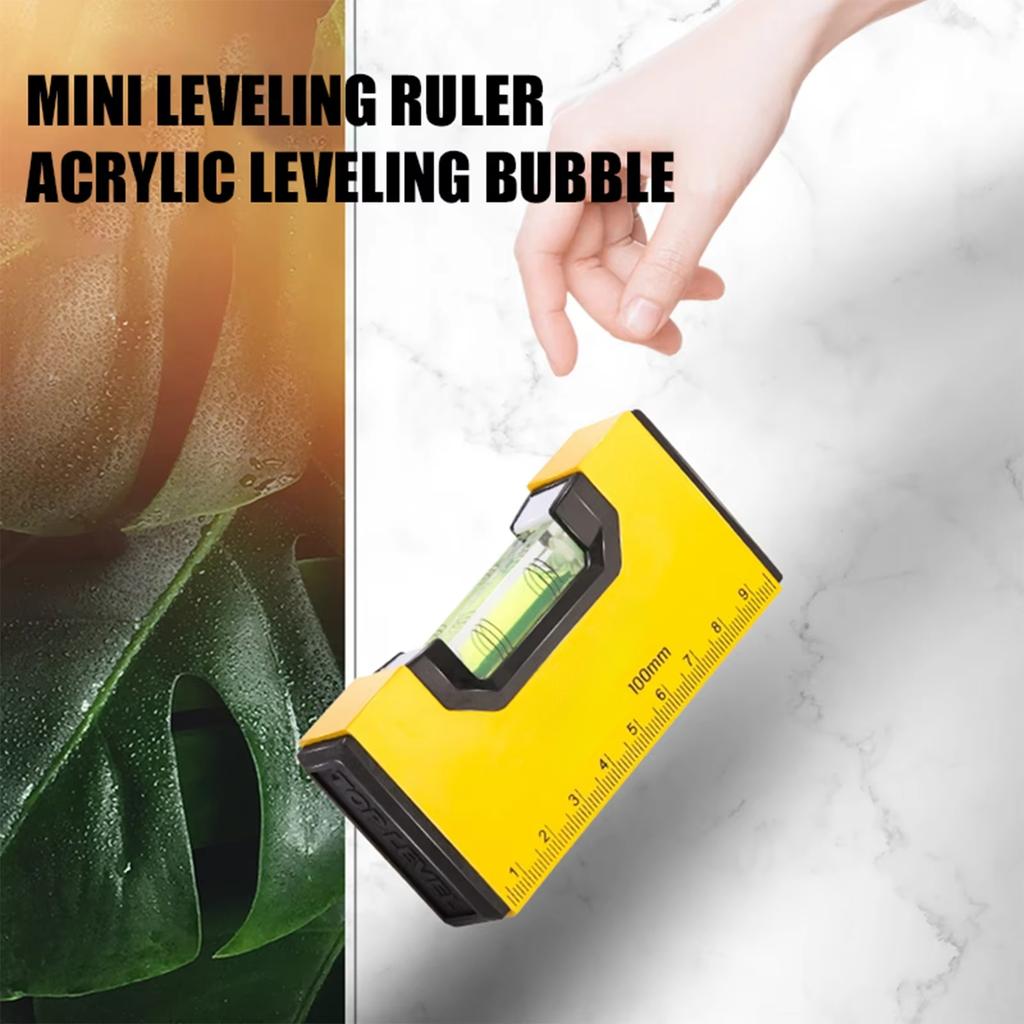 100mm Portable Magnetic Pocket Level High-precision Aluminum Structure Spirit Bubble Level Horizontal Level for Daily Use