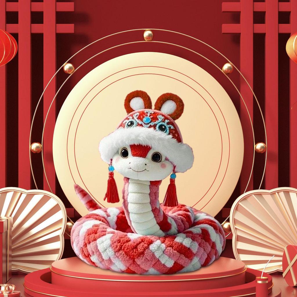 Chinese Year Snake Plush Toy Lucky Mascots for Living Room Dorm Home