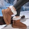 2025 Winter New Fleece Thickened Bread Shoes, Wool Cotton Shoes, Thick Soles, Heightened, Non-slip and Warm Snow Boots