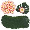 12Pcs Artificial Flowers Palm Leaves Simulation Plumeria Fale Flowers for Hawaiian Tropical Party Home Decor Wedding Decortion