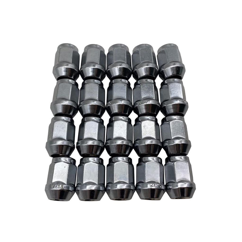 [Deepa] 1/2-20 Matice kola Kužel 19HEX 20 ks Chevy GMC Ford Dodge Jeep Mustang Bronco Explorer Econoline atd. (stříbrný)