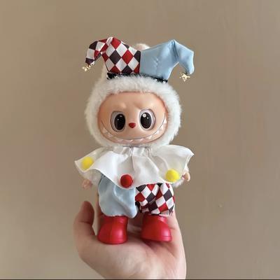 No incluye labubu, ropa de bebé corazón esmaltado macaron frente alta energía 3.0 disfraz de payaso de circo