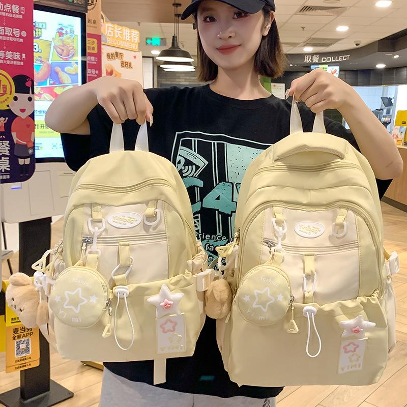 Children's Schoolbags Elementary School Girls Junior High School High School College Students Cute Letter Backpack