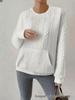 Women's Casual Round Neck Knit Pullover Sweater with Pockets - Solid Color, Long Sleeve, Loose Fit for Autumn/Winter.