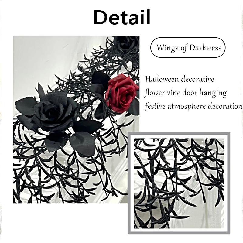Halloween Simulated Rose Ornament Simulated Vine Party Plastics Ornament Silk Flower Decorative Hangings Home Garden 180cm